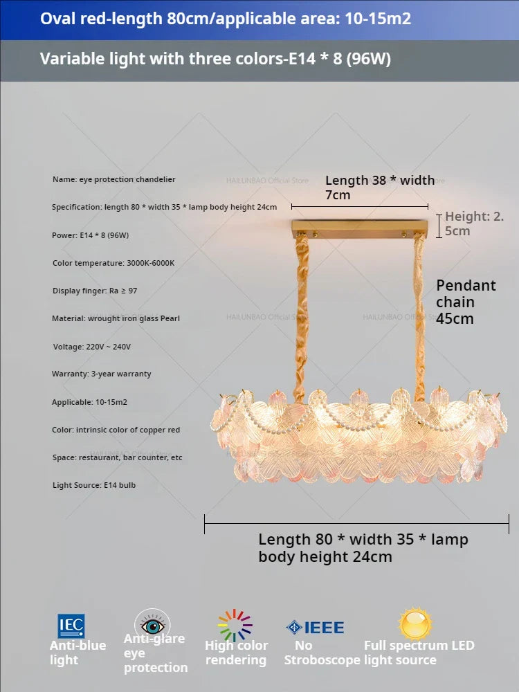 Afralia™ Glass Flower Princess Room LightLux Postmodern French Cream Wind Lamp