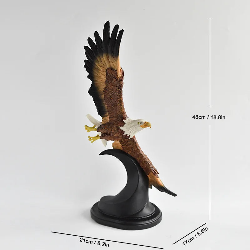 Afralia™ Resin Bald Eagle Sculpture - Simulated Bird Home Decor Figurine