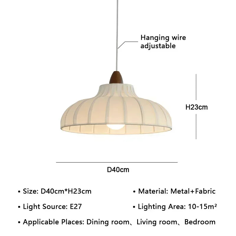 Afralia™ Minimalist Fabric Lustre Chandelier Pendant LED Light