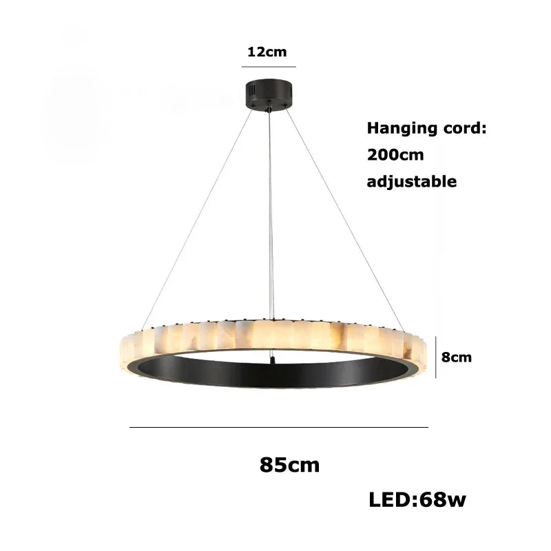 Afralia™ Postmodern Gold Marble Chandelier Light - Dimmable Nordic Pendant for Living Room