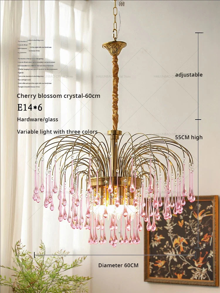 Afralia™ Vintage Crystal Glass Chandelier for Living Room, Dining Room, and Bedroom