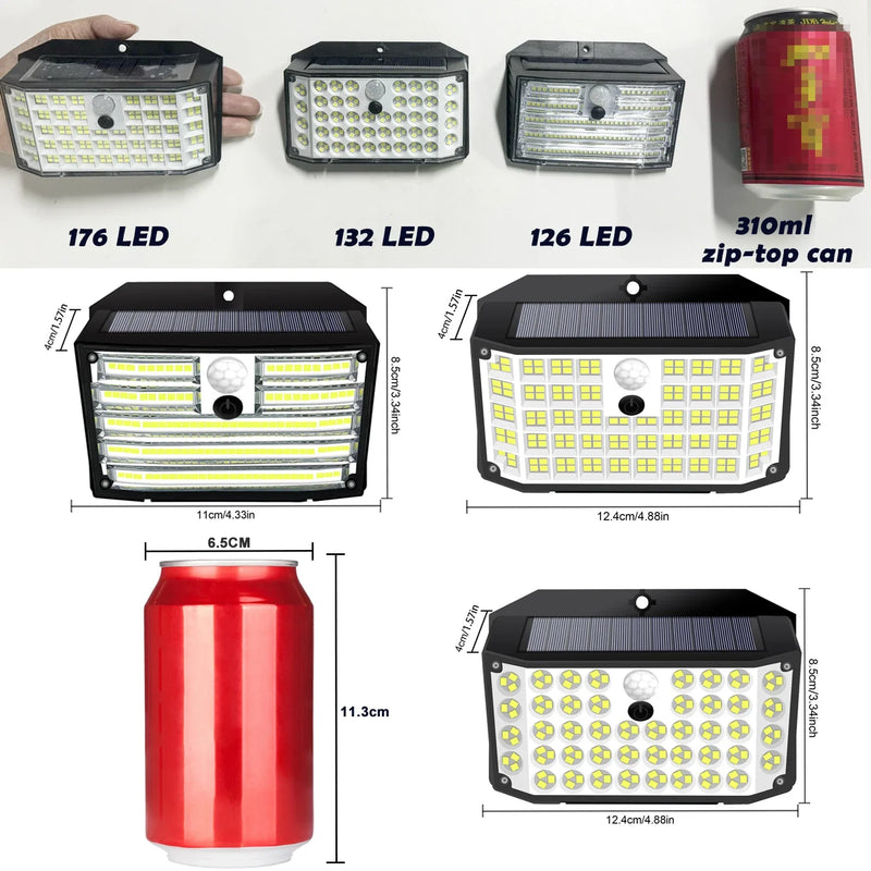 Afralia™ Solar Wall Light Motion Sensor Garden Waterproof 3 Modes Street Lamp