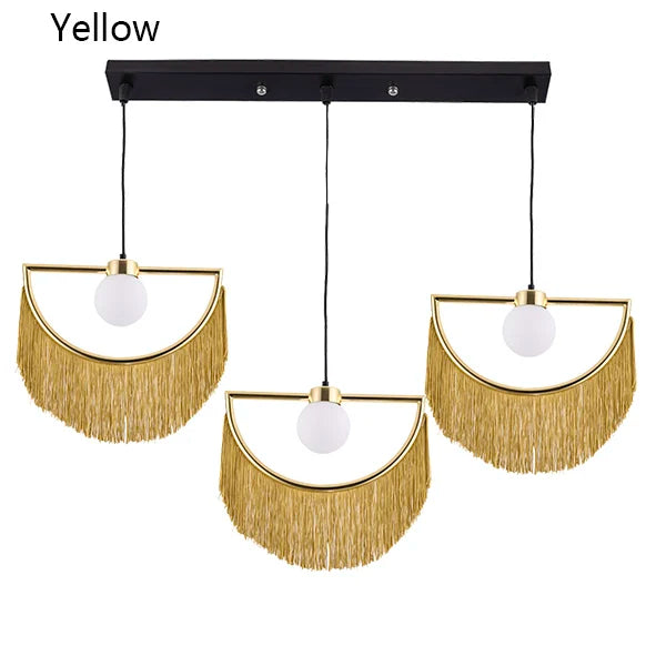 Afralia™ Coloured Tassel Glass Ball Pendant Light for Boho Minimalist Style Bedroom & Restaurant