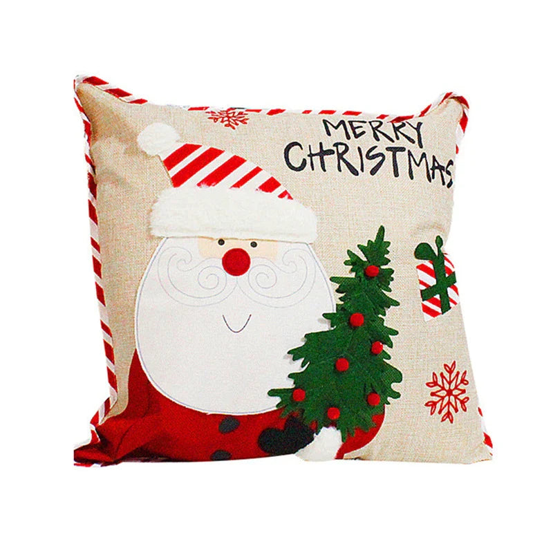 Afralia™ Christmas Embroidered Pillowcase 45x45cm - Festive Home Decorative Cushions