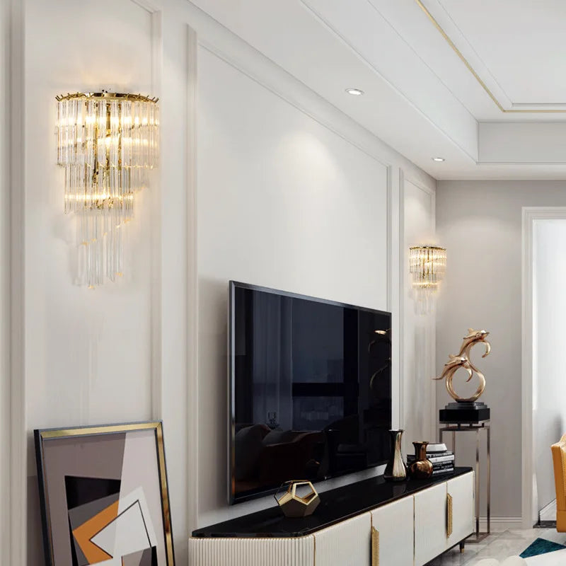 Afralia™ Gold Glass Chandelier Light | European Spiral Design for Dining Room Decor