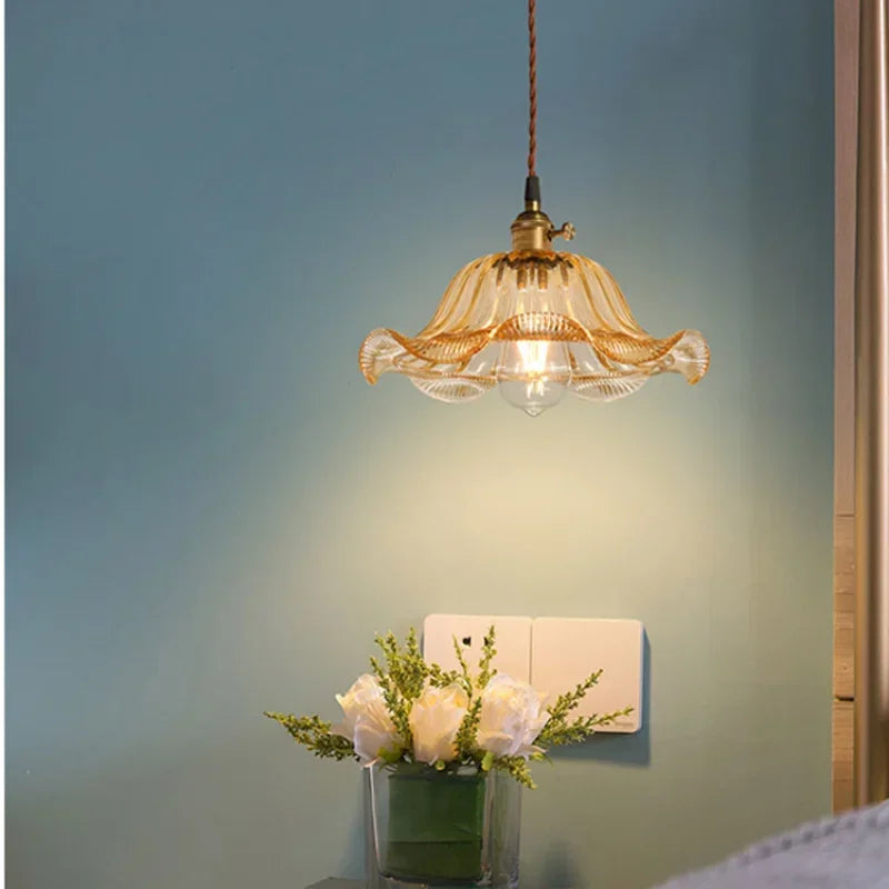 Afralia™ Glass Pendant Lights: Vintage LED Indoor Lighting for Home, Living Room, and Cafe.