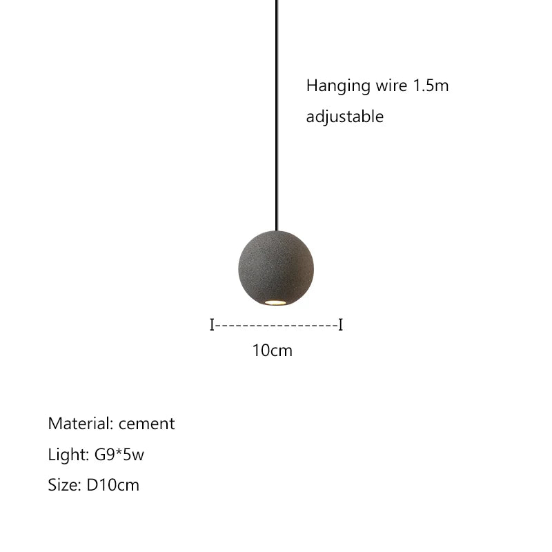 Afralia™ Cement Planet Chandelier Hanging Lamp for Dining Room & Bedroom