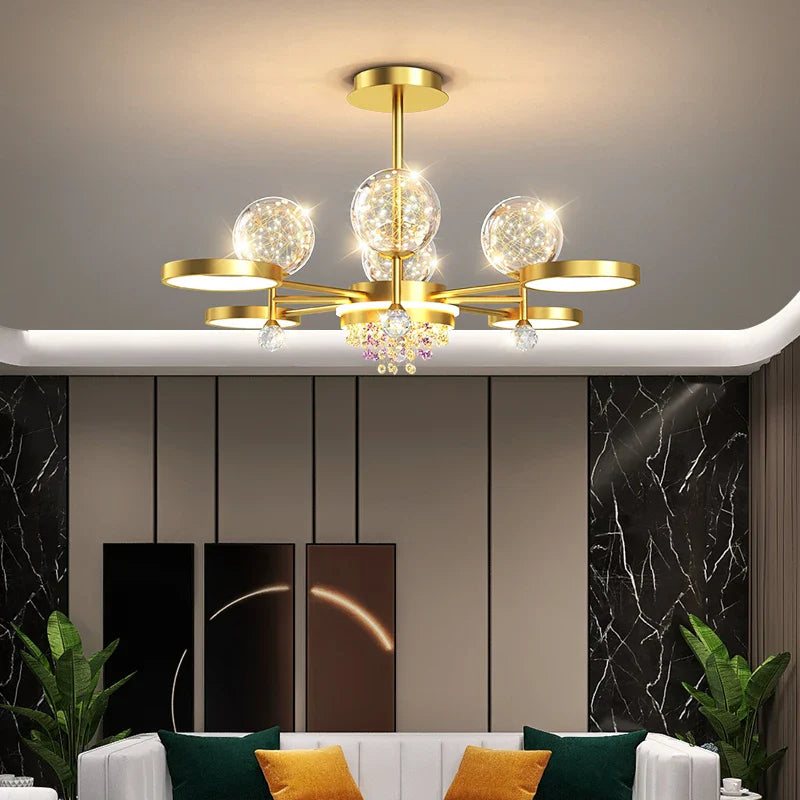 Afralia™ Nordic Glass Ball LED Ceiling Light for Bedroom Living Room Decoration Indoor Lighting