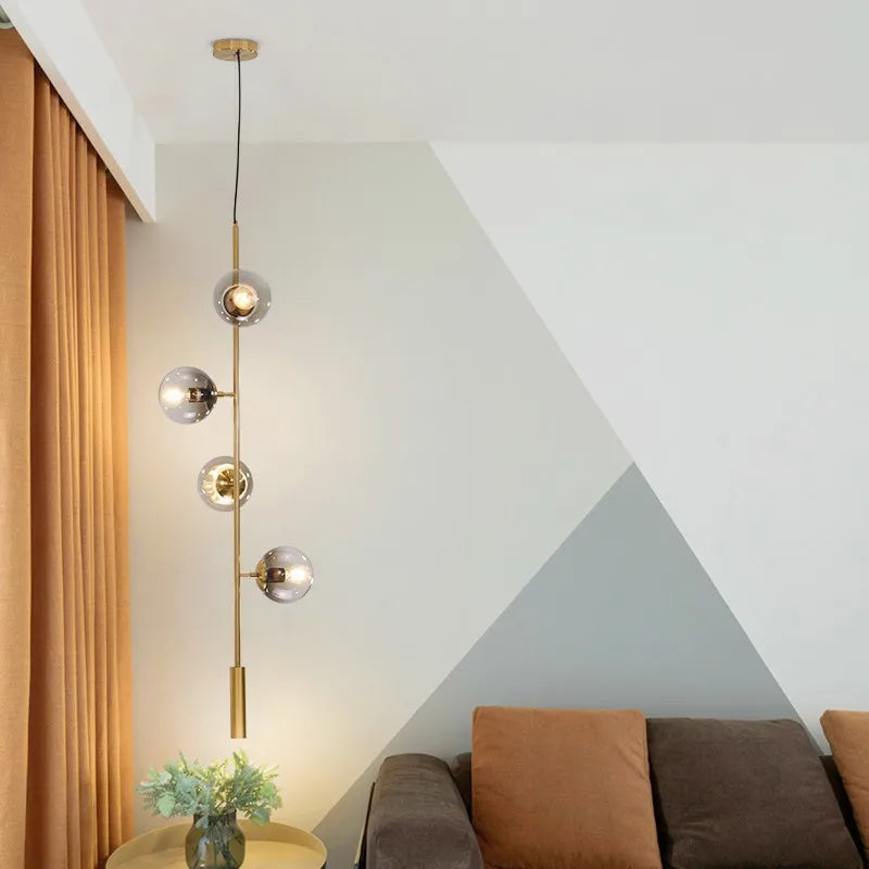 Afralia™ Glass Pendant Chandelier for Kitchen Dining Living Room