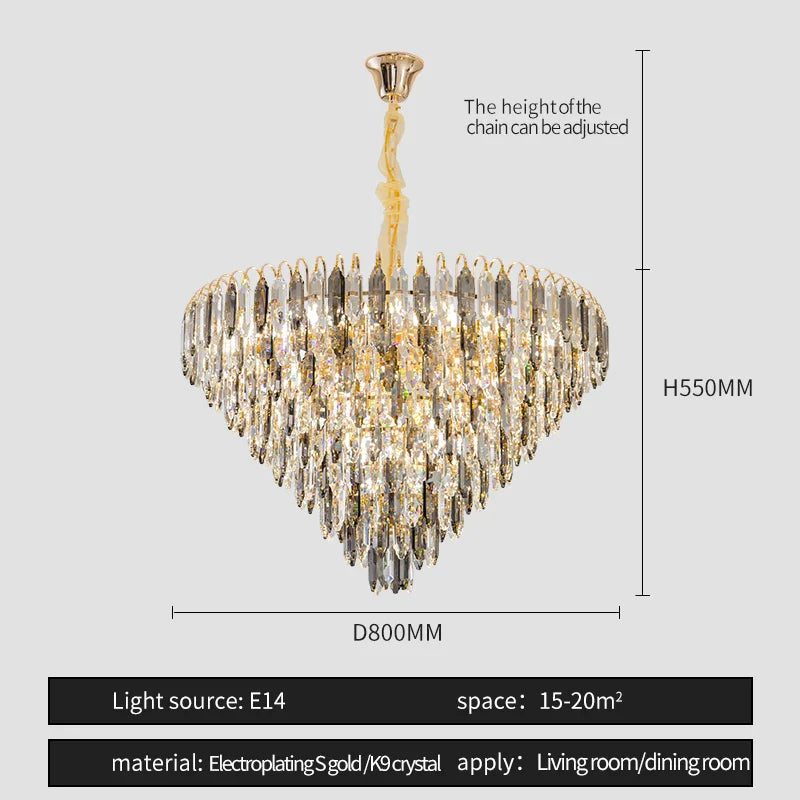 Afralia™ Crystal Chandelier: Modern Luxury Round Main Lamp for Living Room & Staircase