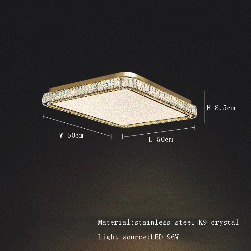 Afralia™ Gold Crystal Ceiling Light: Modern Luxury Dimmable LED Fixture for Bedroom & Living Room