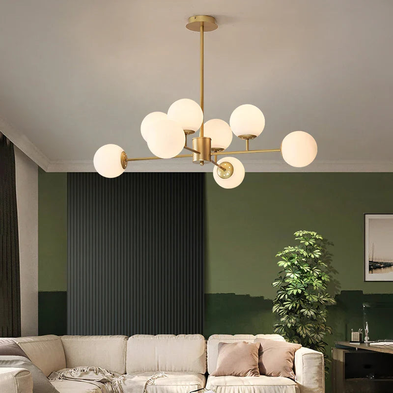 Nordic Glass Ball Chandelier Pendant by Afralia™ - Modern Living Room Kitchen Bedroom Lighting