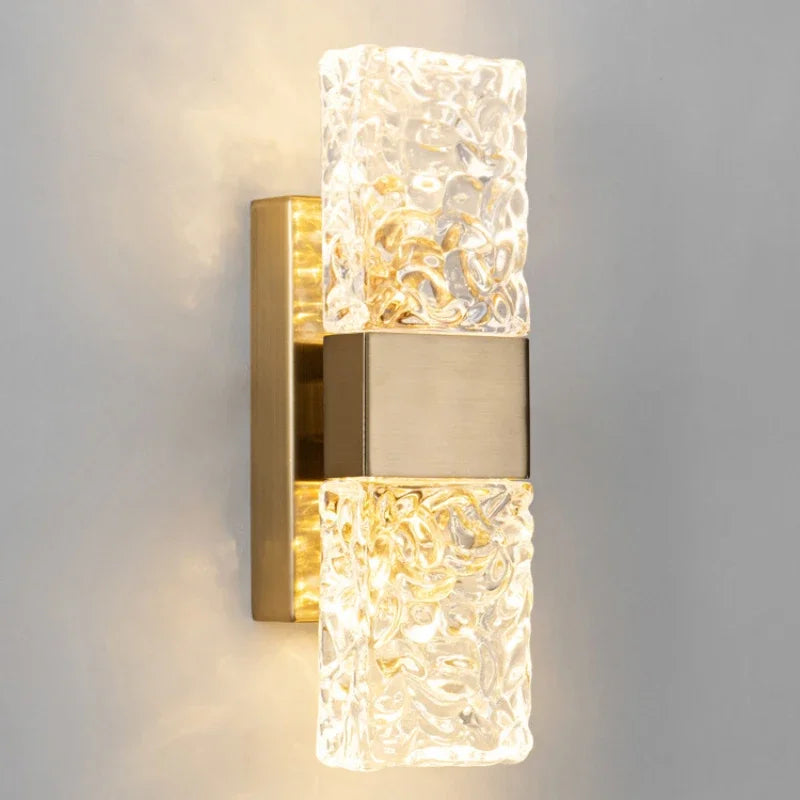 Afralia™ Modern Crystal Rectangle Wall Lamp for Home Living Room Decor