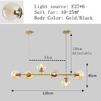 Afralia™ Nordic Glass Ball Chandelier: Elegant LED Pendant Lighting for Home Decor