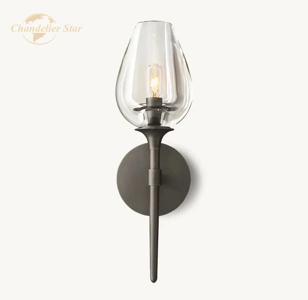 Afralia™ Tulip LED Glass Wall Sconce for Bedroom Bathroom Living Room - Modern Indoor Lighting