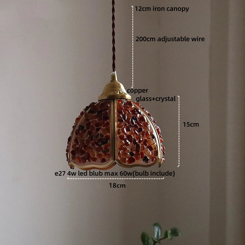 Afralia™ Luxury LED Crystal Pendant Light Fixture with Copper Socket