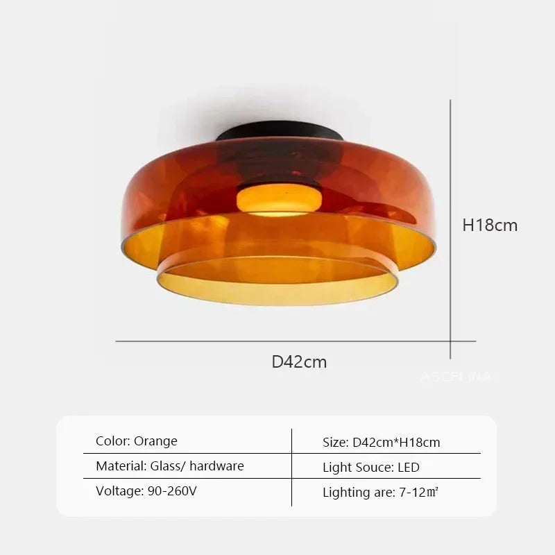 Afralia™ Nordic Glass Bowl LED Ceiling Light for Home Decor Luminaires
