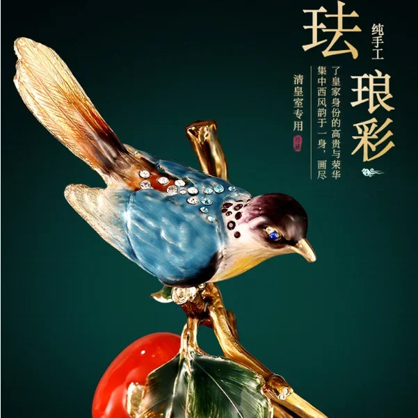 Afralia™ Chinese Enamel Persimmon Ruyi Ornament for Living Room Wine Cabinet Décor