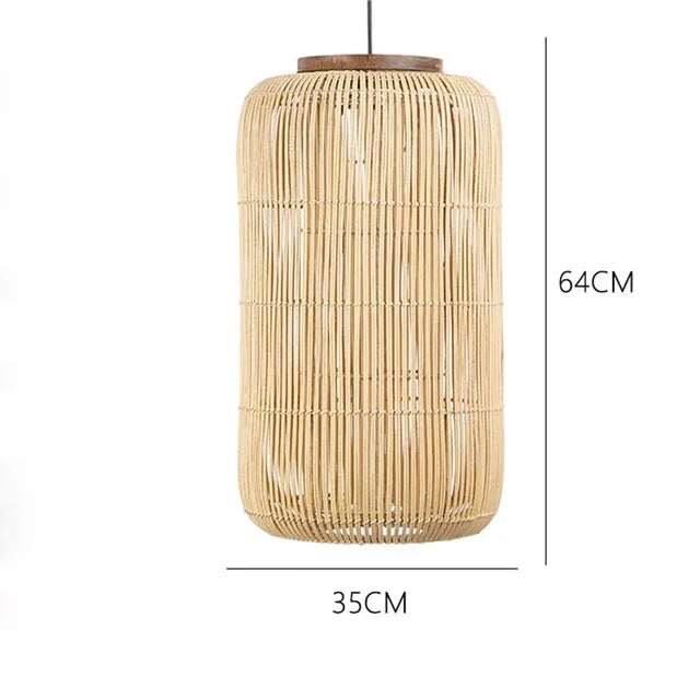 Afralia™ Vintage Rattan Pendant Lamps: Japanese Wabi Sabi Style for Kitchen, Dining Room
