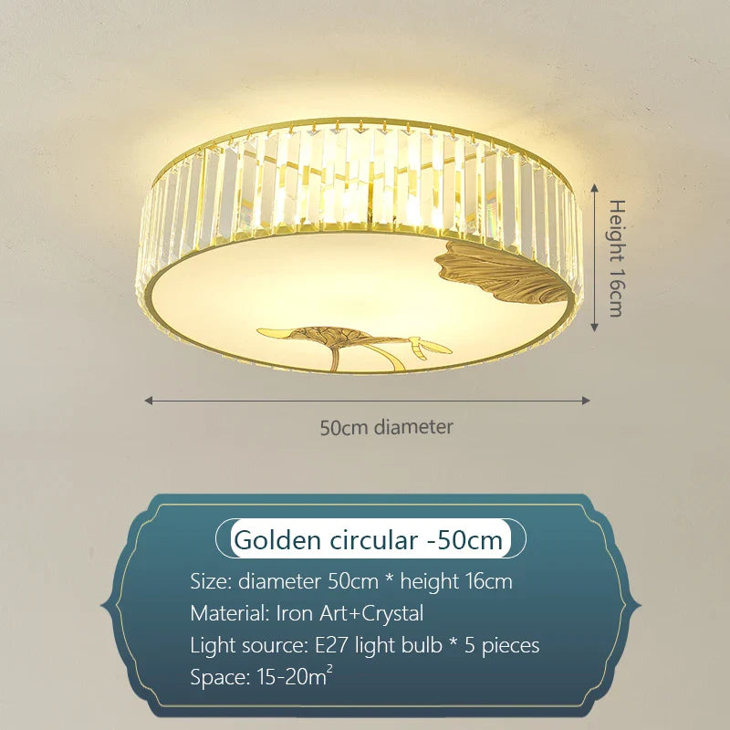 Afralia™ Crystal Round Ceiling Light - Modern Warm Bedroom Atmosphere