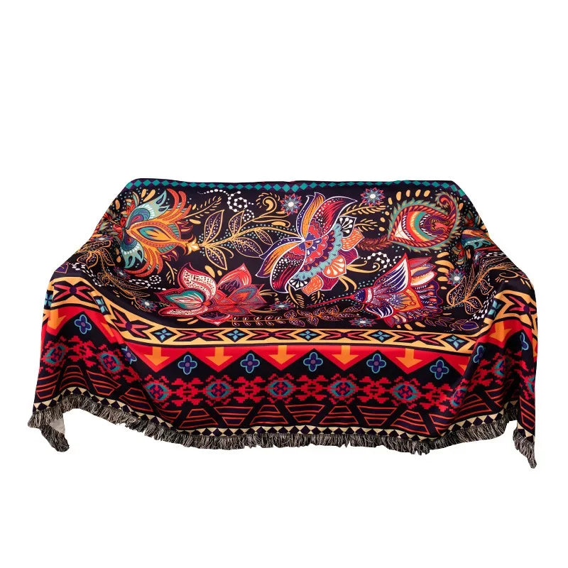 Afralia™ Nordic Bohemia Waterproof Sofa Blanket - Retro Ethnic 3D Print Bed Cover with Non-Slip Design