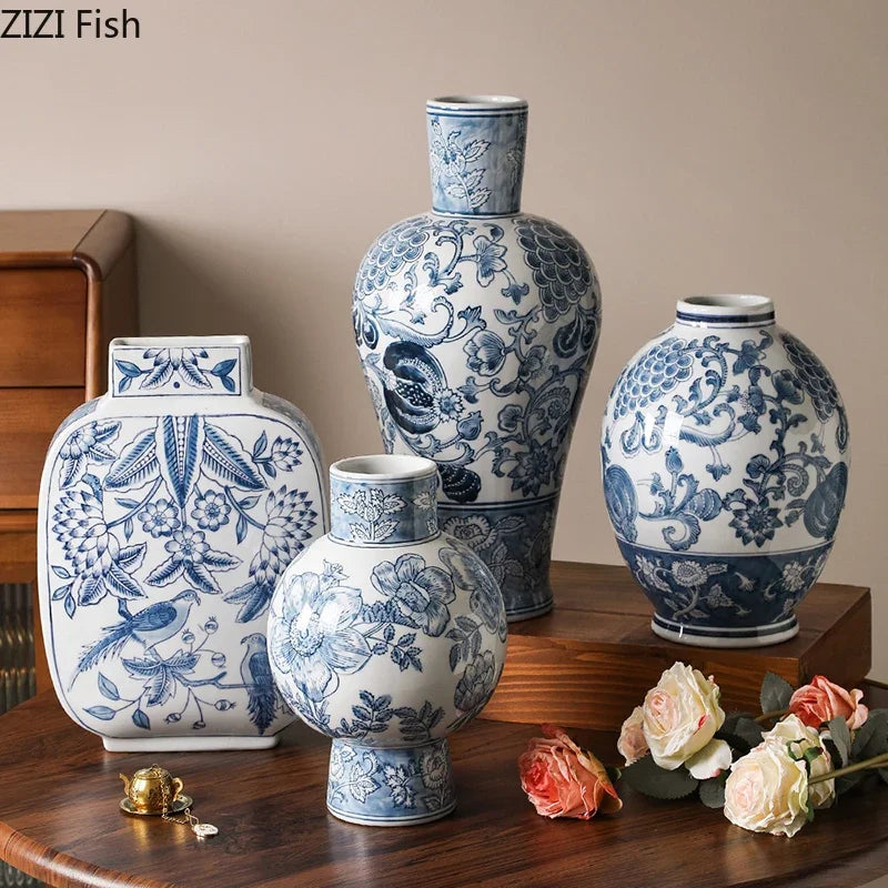 Afralia™ Yellow Porcelain Vase: Creative Classical Flower Pot for Aesthetic Table Decoration