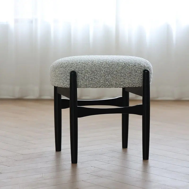 Afralia™ Ash Wood Makeup Bench Dressing Chair for Small Spaces