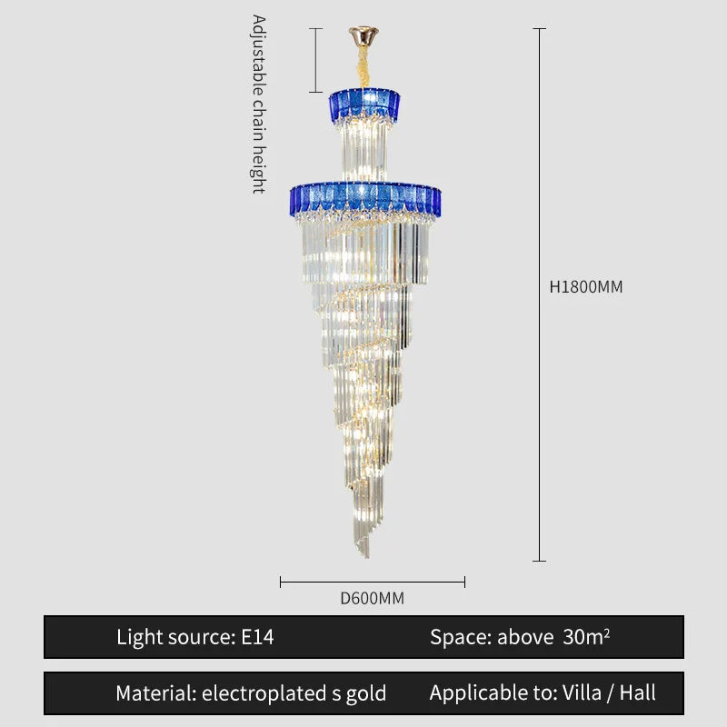 Afralia™ Crystal Chandelier: Elegant Villa Living Room Lighting