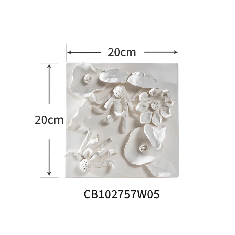 Afralia™ Ceramic Flower Relief Hanging Plate for Wall Decor
