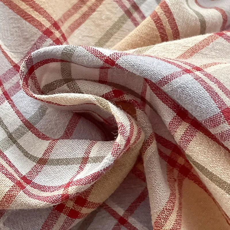 Afralia™ Plaid Cotton Bedding Set: Soft & Cozy Queen Single Fitted Sheet, Quilt Cover, Pillowcase