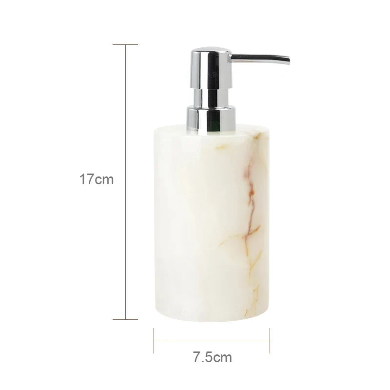 Afralia™ White Onyx Marble Bathroom Accessories Set for Elegant Bath Decor