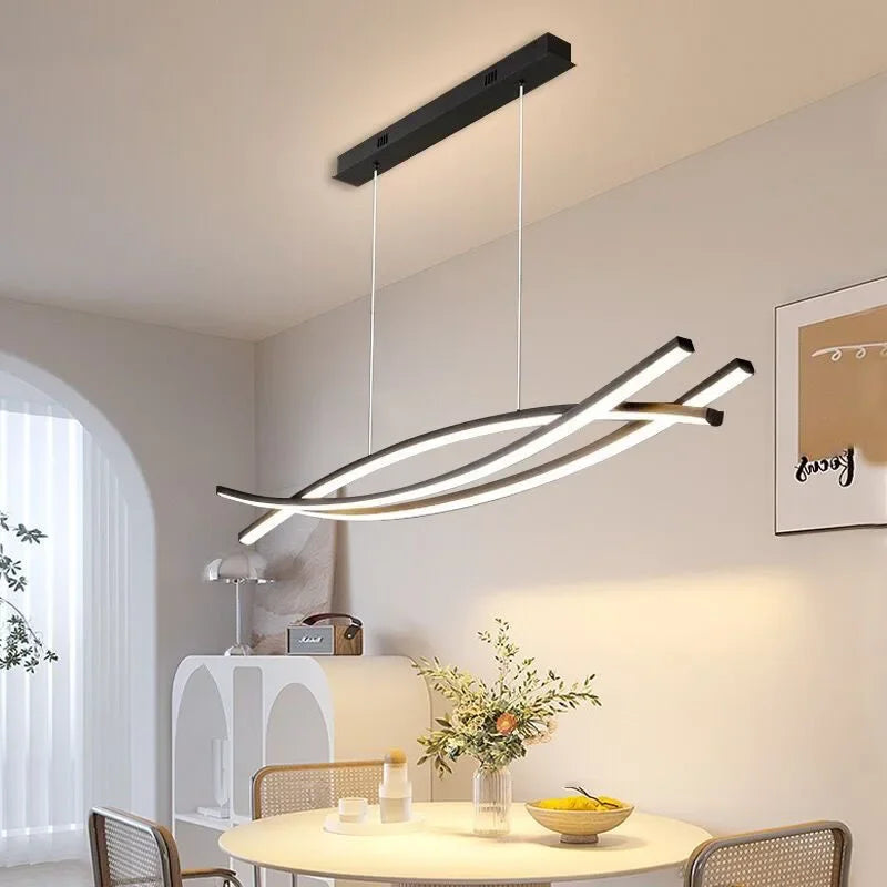 Afralia™ Modern Aluminum LED Pendant Lamp - Elegant Chandelier for Living, Dining, and Bedroom