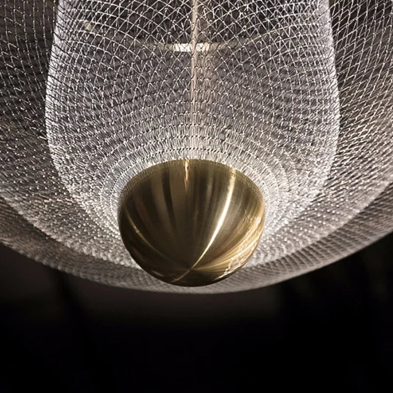 Afralia™ Meshmatics Chandelier: Modern Cage Design LED Dimmable Lighting Fixtures for Dining Room