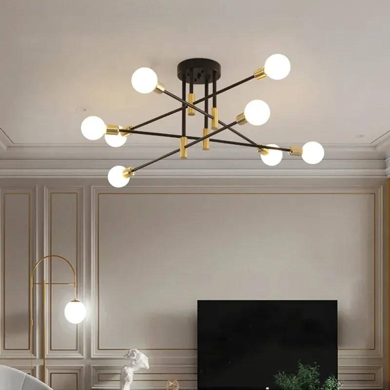 Afralia™ LED Ceiling Chandelier: Modern Light Fixture for Living Room, Bedroom, Hall - Indoor Home Decor