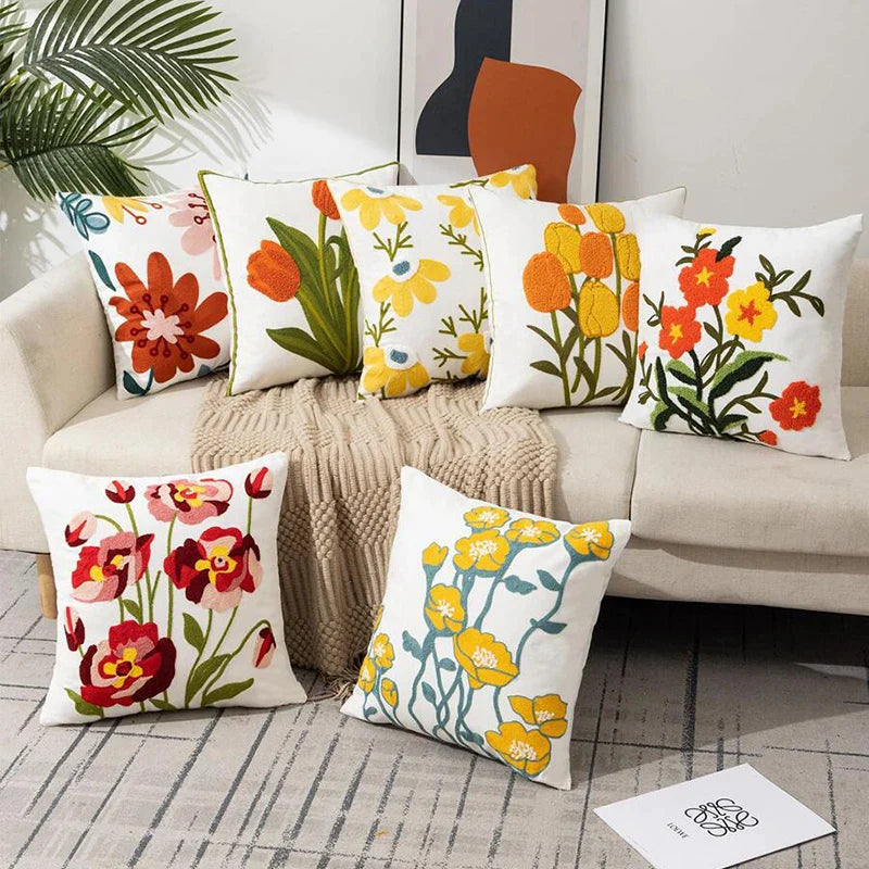 Afralia™ Wild Daisy Floral Pop Cushion Cover - Vivid Home Decoration