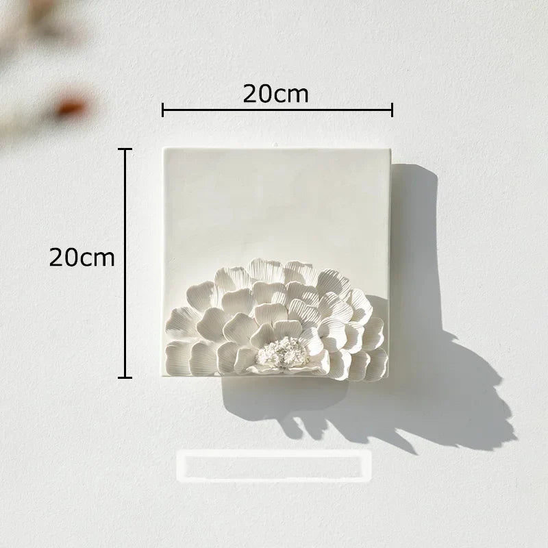 Afralia™ White Flower Wall Hanging: Artistic Living Room Decor & Floral Ornaments