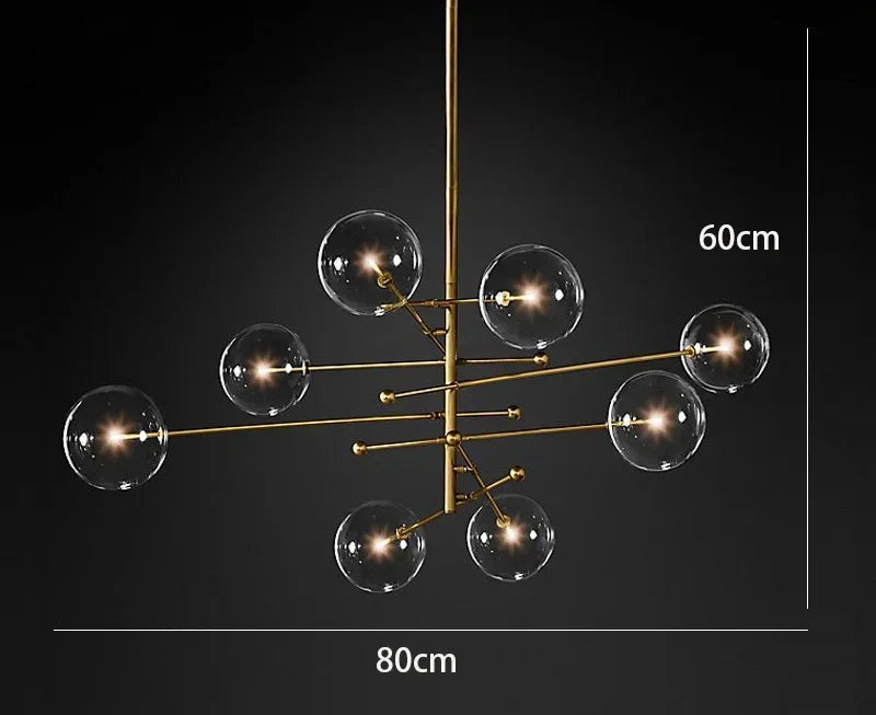 Afralia™ Nordic Glass LED Ceiling Chandelier Black Gold G4 Pendant Lighting