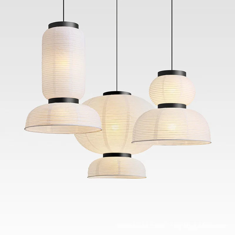 Afralia™ Rice Paper Pendant Chandelier for Living Room, Dining Room, Kitchen