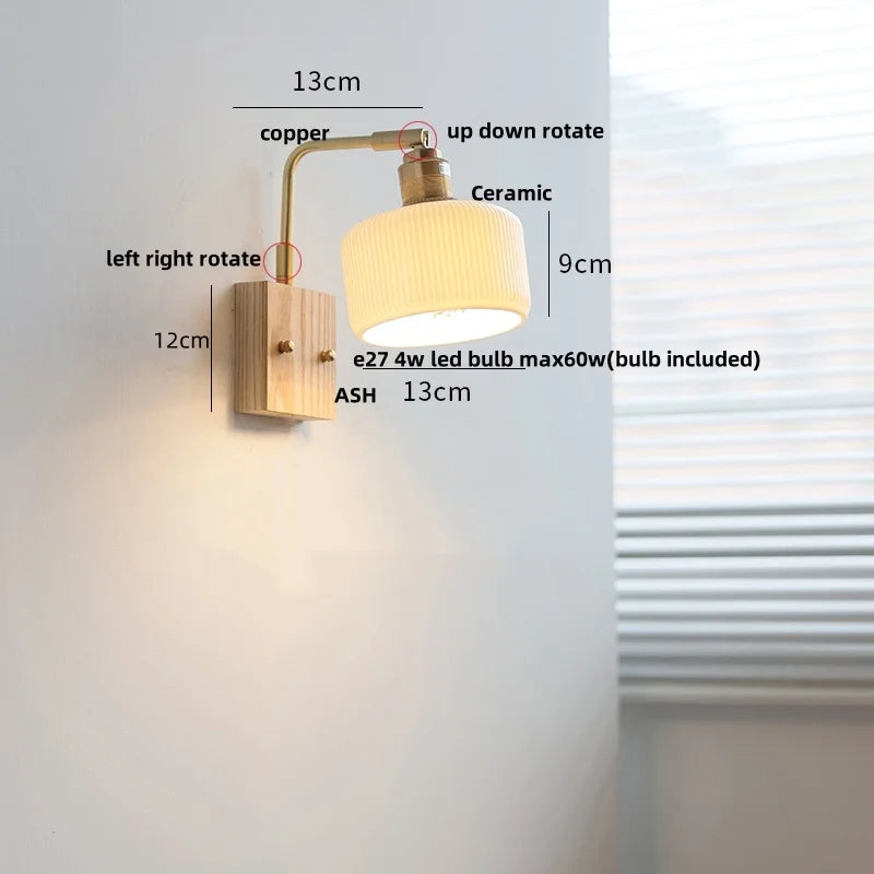 Afralia™ Ceramic LED Wall Sconce Rotatable Modern Vanity Light