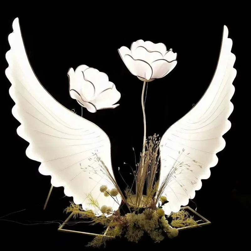 Afralia™ Luminescent Angel Wings LED Decoration Lamp for Modern Fairy Party Stage