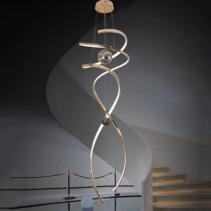 Afralia™ Staircase Chandeliers LED Pendant Light for Living Room Indoor Lighting