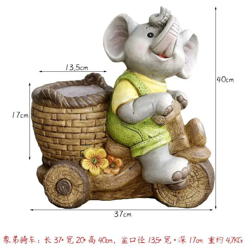 Afralia™ Elephant Garden Decoration | Creative Animal Flower Pots for Kindergarten and Outdoor Decor