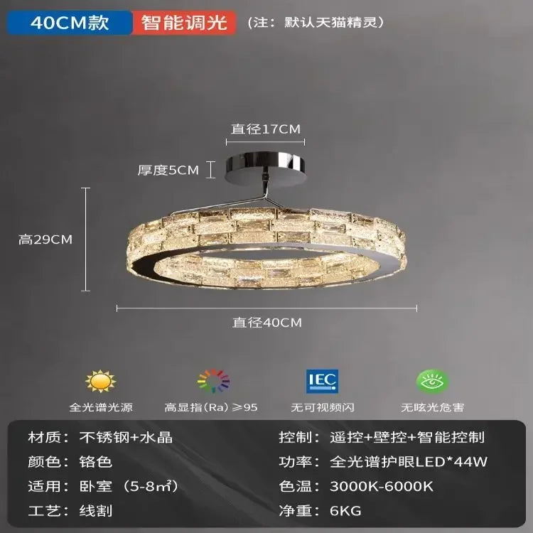 Afralia™ Crystal Chandelier: Modern LED Ceiling Lighting for Bedroom, Living, Dining Room