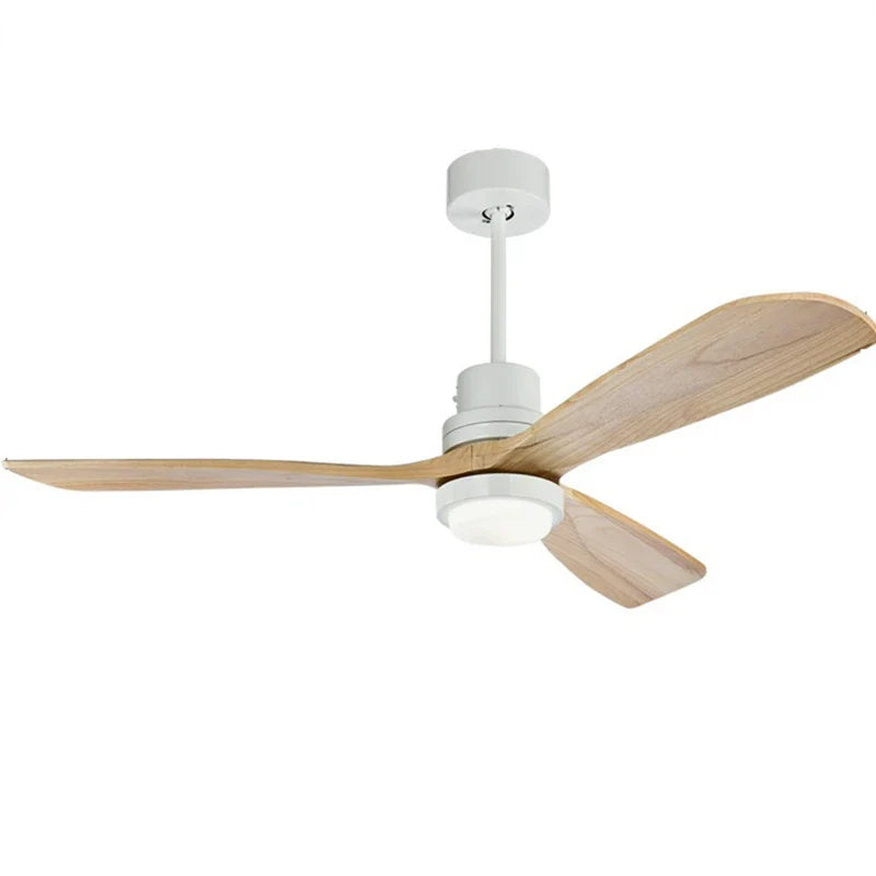 Afralia™ 52 Inch Retro Ceiling Fan with Wooden Blades and 15W Ceiling Lights