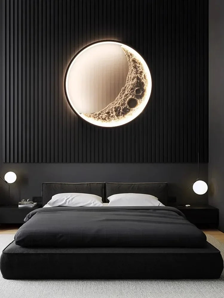 Afralia™ Moon LED Wall Lamp Modern Simple Home Decor Indoor Lighting Sconce