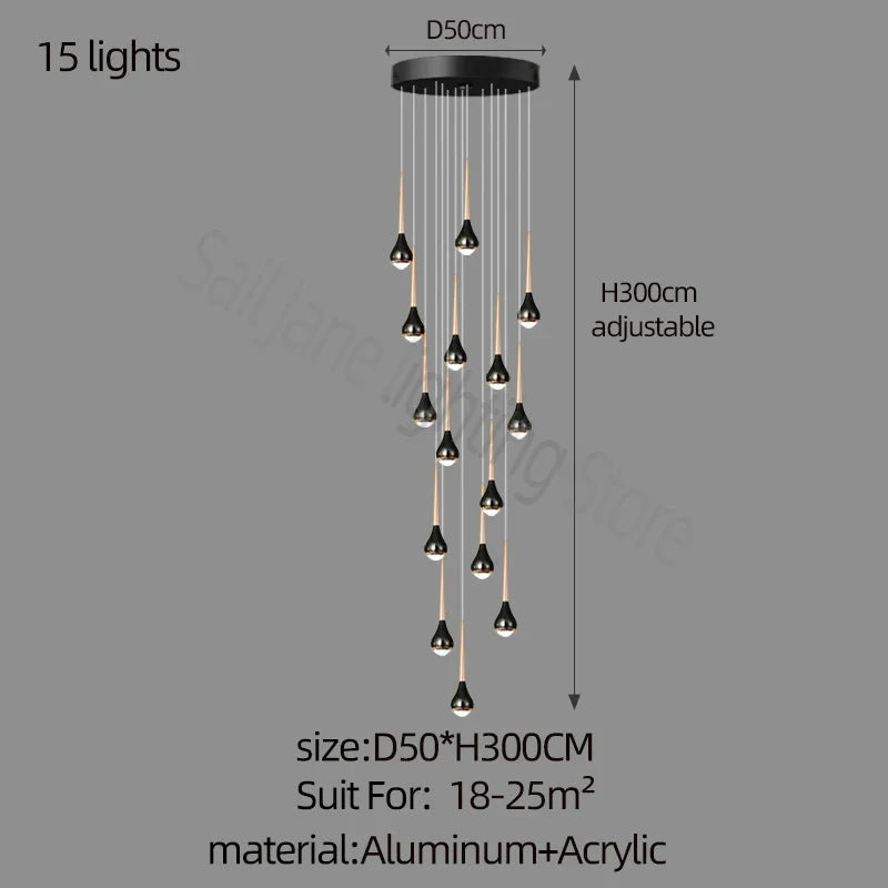Afralia™ Luxe Loft Chandelier: Nordic Modern Style for Living Room, Hotel, or Apartment
