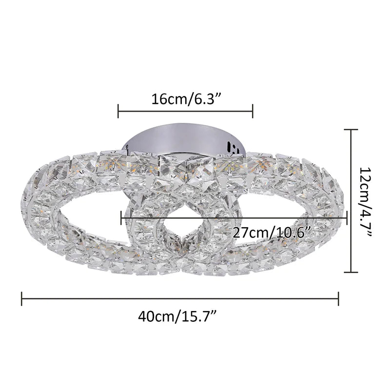 Afralia™ Modern K9 Crystal LED Ceiling Chandelier for Home Decor