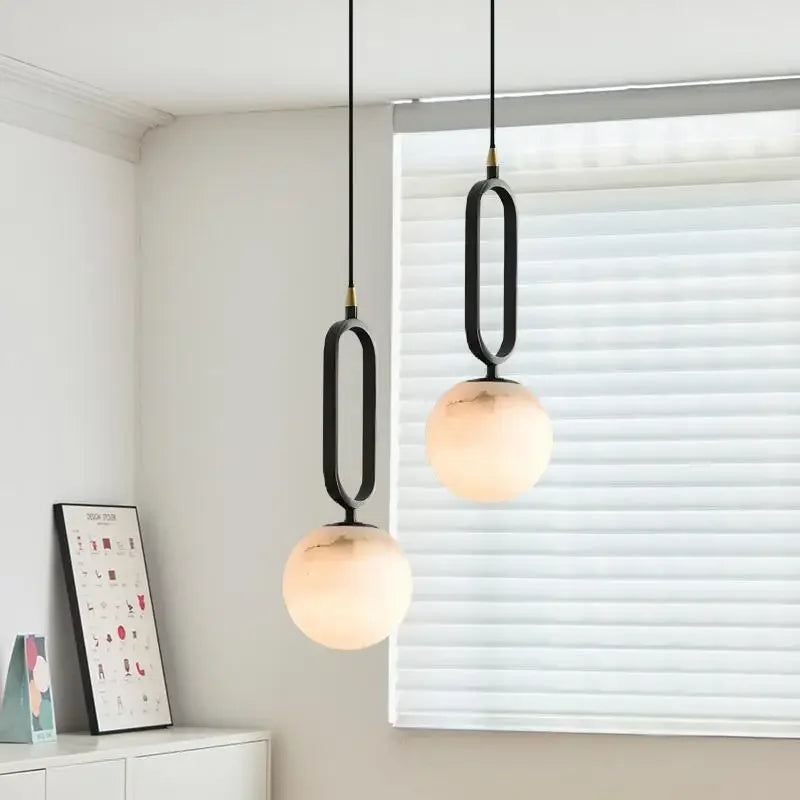 Afralia™ Copper Marble Pendant Light: Modern Hanging Chandelier for Home, Hotel, Living Room