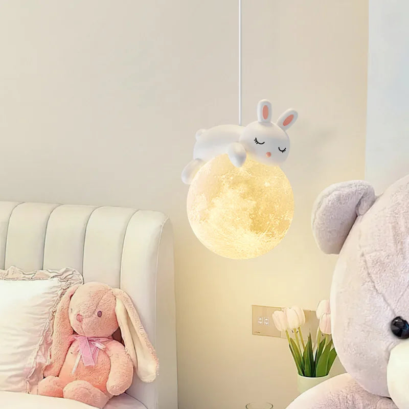 Afralia™ LED Rabbit Chandelier Pendant Light for Home Decoration Living Room Bedroom