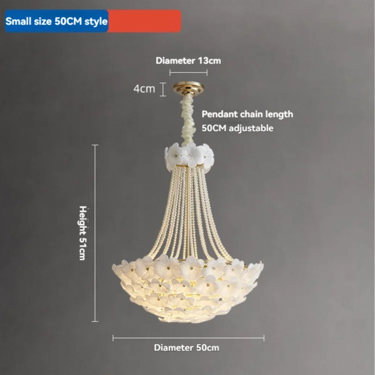 Afralia™ Glass Petal Pearl Ceiling Pendant Light